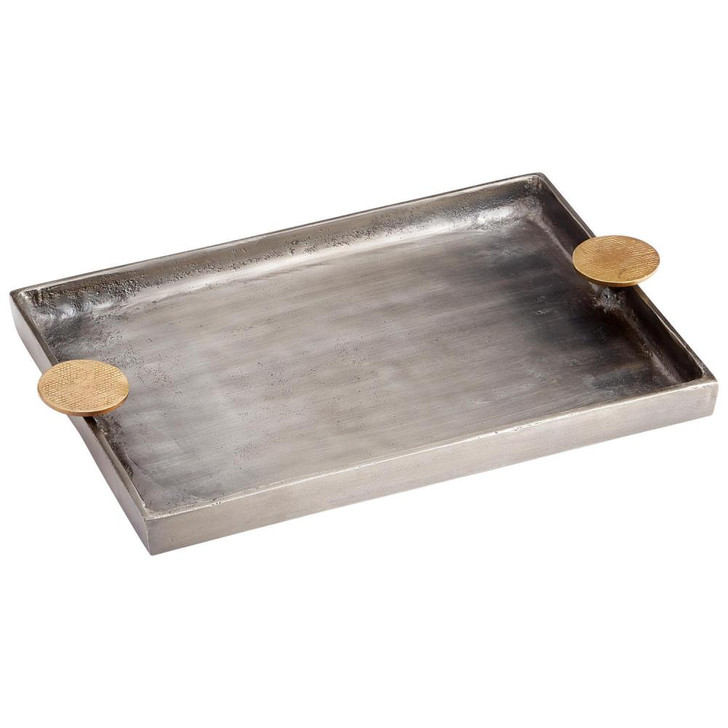 Obscura Tray, Gold, Silver, Aluminum, 15.75"L (10736 MGN65)