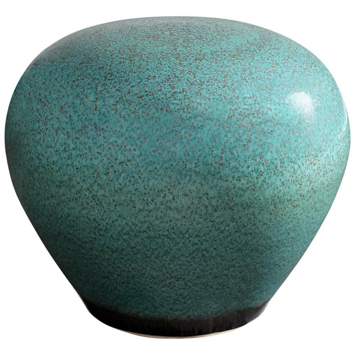 Native Gloss Stool, Turquoise Glaze, Ceramic, 19.5"W (10810 MGN87)