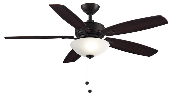 Aire Deluxe Ceiling Fan, 5-Blade, 2-Light, LED, Brushed Nickel, Cherry/Dark Walnut Blades, 52"W (FP6285BBN GFZT)