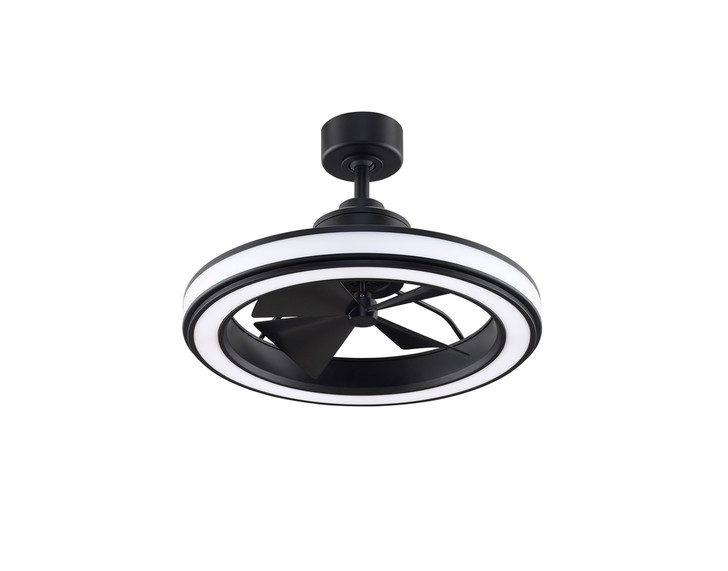 Gleam Ceiling Fan, 4-Blade, LED, 1-Light, Black, Black Blades, 23.75"W (FP8404BL KAQP)