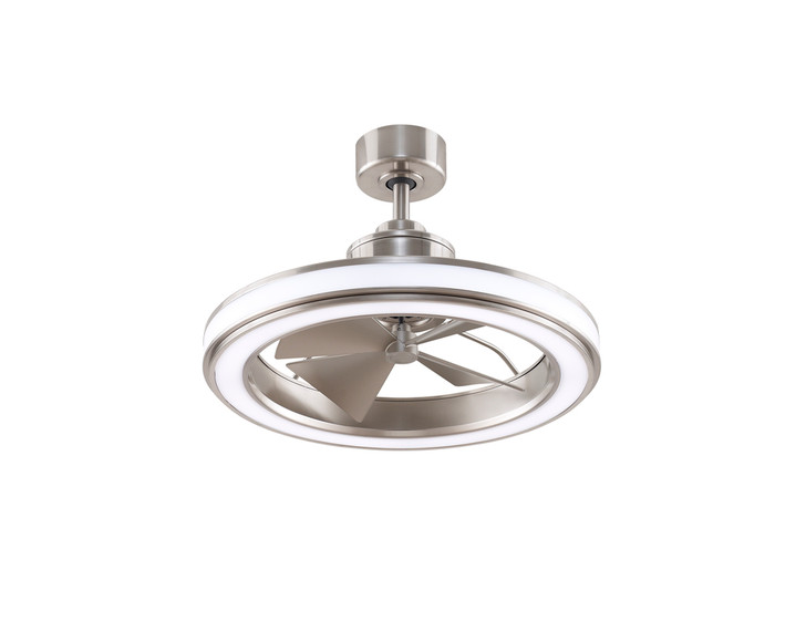 Gleam Ceiling Fan, 4-Blade, LED, 1-Light, Brushed Nickel, Brushed Nickel Blades, 23.75"W (FP8404BN KAQQ)