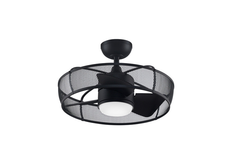 Henry Ceiling Fan, 3-Blade, LED, 1-Light, Black, Black Blades, 22.25"W (FP8519BL KAQU)