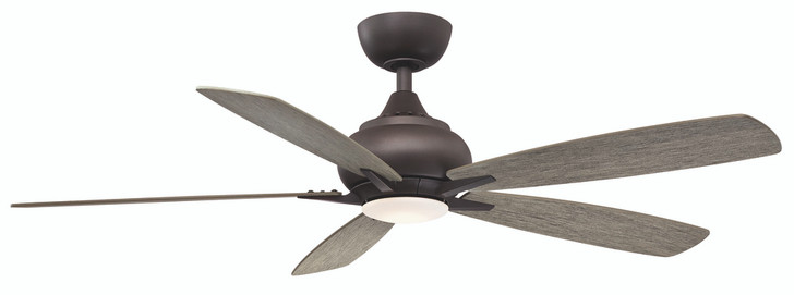 Doren Ceiling Fan, 5-Blade, LED, 1-Light, Matte Greige, Weathered Wood Blades, 52"W (FP8533GR KAQV)