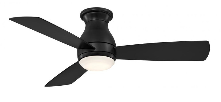 Hugh Outdoor Ceiling Fan, 3-Blade, 1-Light, LED, Black, Black Blades, 44"W (FPS8332BBLW KCTG)