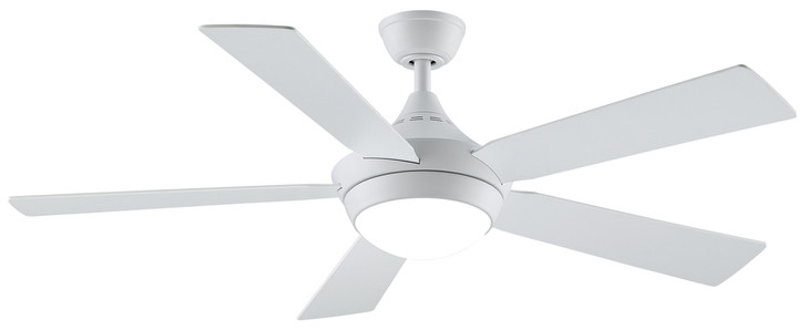 Celano v2 Ceiling Fan, 5-Blade, LED, 1-Light, Matte White, Matte White Blades, 52"W (FP8062BMW GJYU)