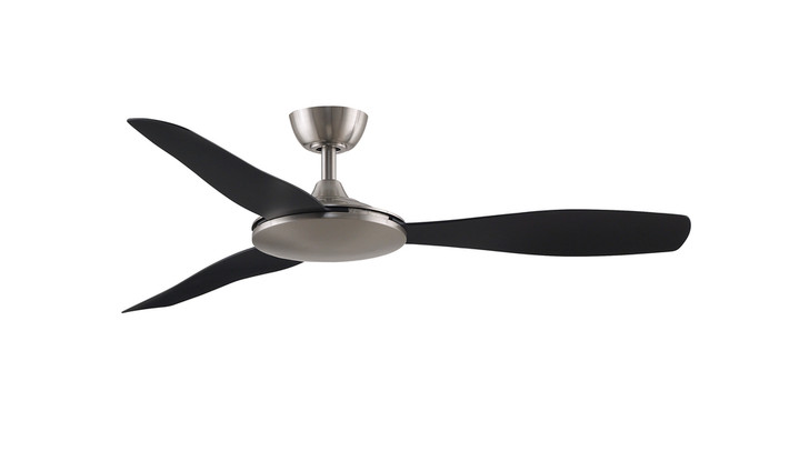 GlideAire Ceiling Fan, 3-Blade, Brushed Nickel, Black Blades, 52"W (FPD8520BNBL KAR4)