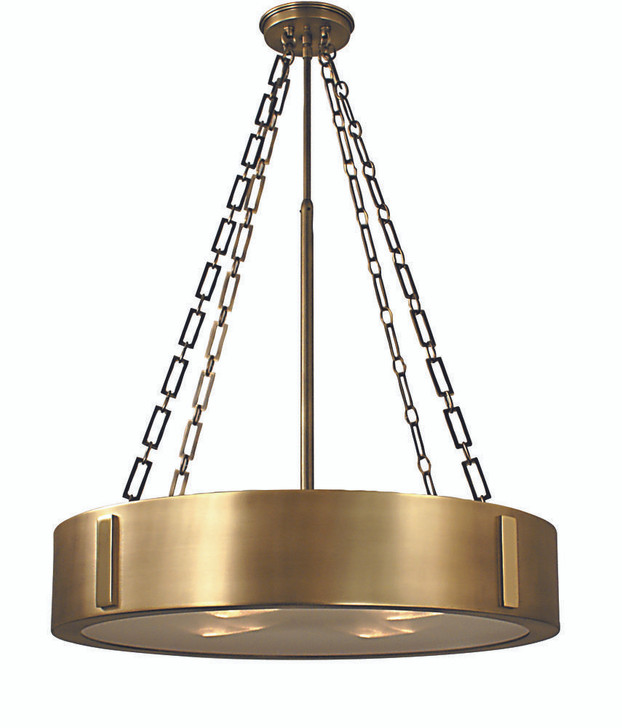 Oracle Chandelier, 4-Light, Charcoal with Polished Nickel, 23"W (2418 CH/PN VAAH)