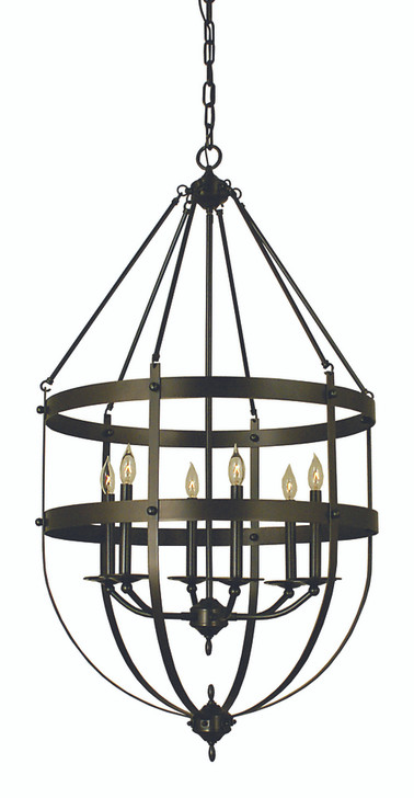 Hannover Chandelier, 6-Light, Brass, 25"W (1018 AB 9M6HW)