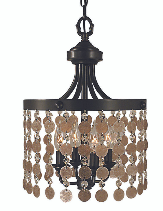 Naomi Mini Chandelier, 4-Light, Brushed Nickel, 12"W (2484 BN 9Q3C0)