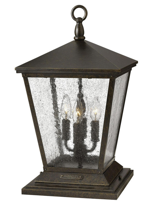 Trellis Outdoor Pier Mount Lantern, 4-Light, Regency Bronze, 19.75"H (1437RB K1PG)