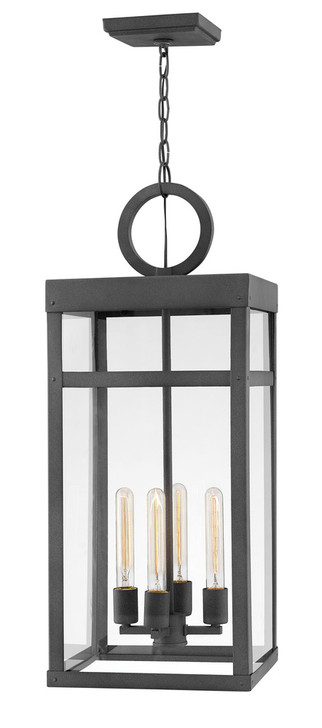 Porter Outdoor Pendant, 4-Light, Aged Zinc, 12"W (2808DZ YA9U)