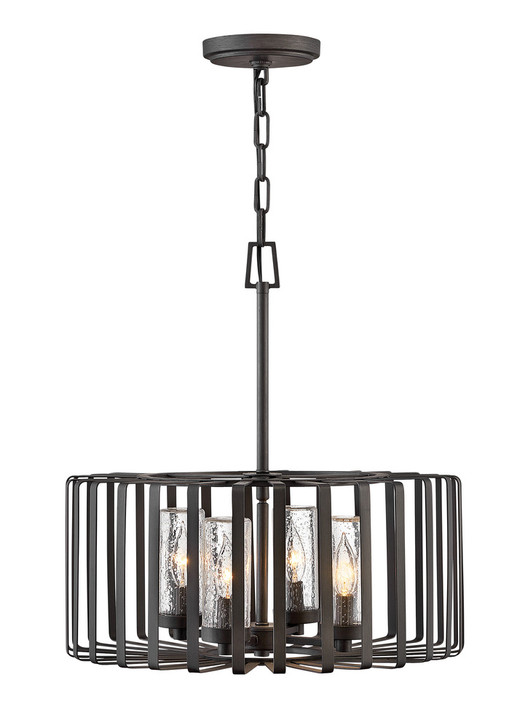 Reid Outdoor Chandelier, 4-Light, Brushed Graphite, 20"W (29504BGR YF4X)