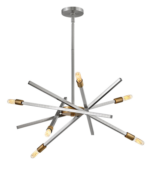 Archer Other Chandelier, 6-Light, Brushed Bronze, 26"W (4765BN YG5J)