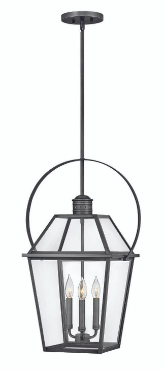 Nouvelle Outdoor Hanging Lantern, 3-Light, Blackened Brass, 26.5"H (2772BLB 9M3W4)