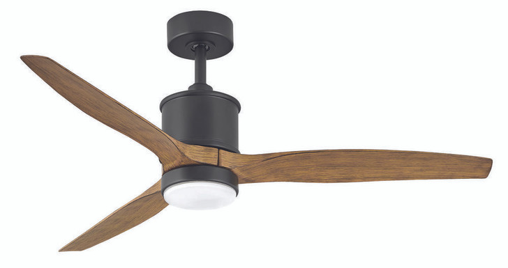 Hover Ceiling Fan, 3-Blade, 1-Light, LED, Matte Black, Koa Blades, Etched Opal Glass, 52"W (900752FMB-LWD 9M5W8)