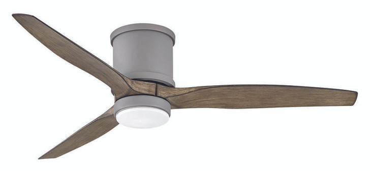 Hover Flush Mount Ceiling Fan, 3-Blade, 1-Light, LED, Graphite, Driftwood Blades, Etched Opal Glass, 52"W (900852FGT-LWD 9M5WE)