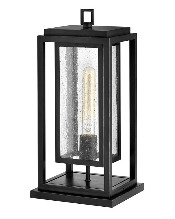 Republic Medium Pier Mount Lantern, 1-Light, Black, 7"W (1007BK 9Q1M3)