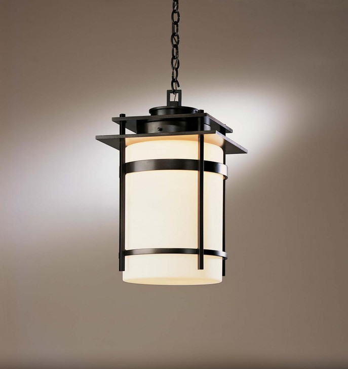 Banded Outdoor Pendant, 1-Light, Coastal Natural Iron, Opal Glass, 14"W (365894-SKT-20-GG0148 LLU7X)