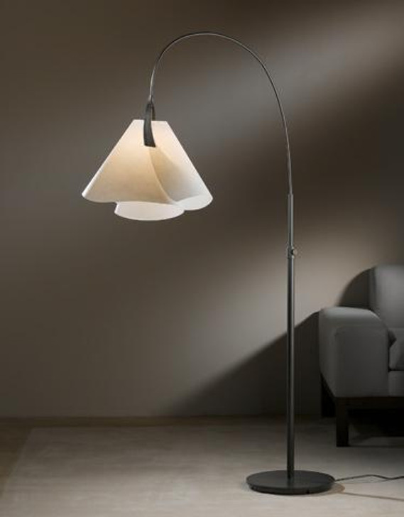 Mobius Arc Floor Lamp, 1-Light, Dark Smoke, Spun Amber Shade, 66.3"H (234505-SKT-07-SI1992 16L7MV)