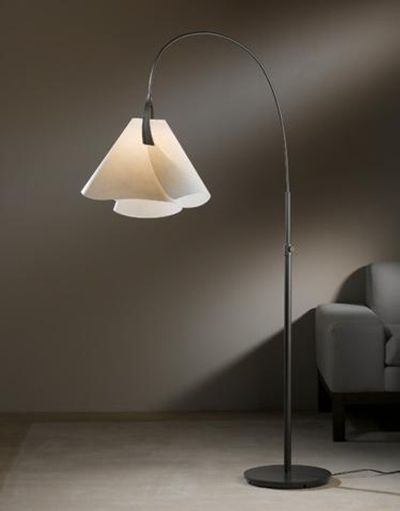 Mobius Arc Floor Lamp, 1-Light, Black, Spun Frost Shade, 66.3"H (234505-SKT-10-SH1992 16L7MY)