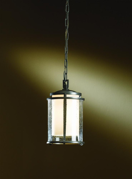 Meridian Outdoor Pendant, 1-Light, Coastal Natural Iron, Opal and Seeded Glass, 7.7"W (365610-SKT-20-ZS0297 16T72Y)