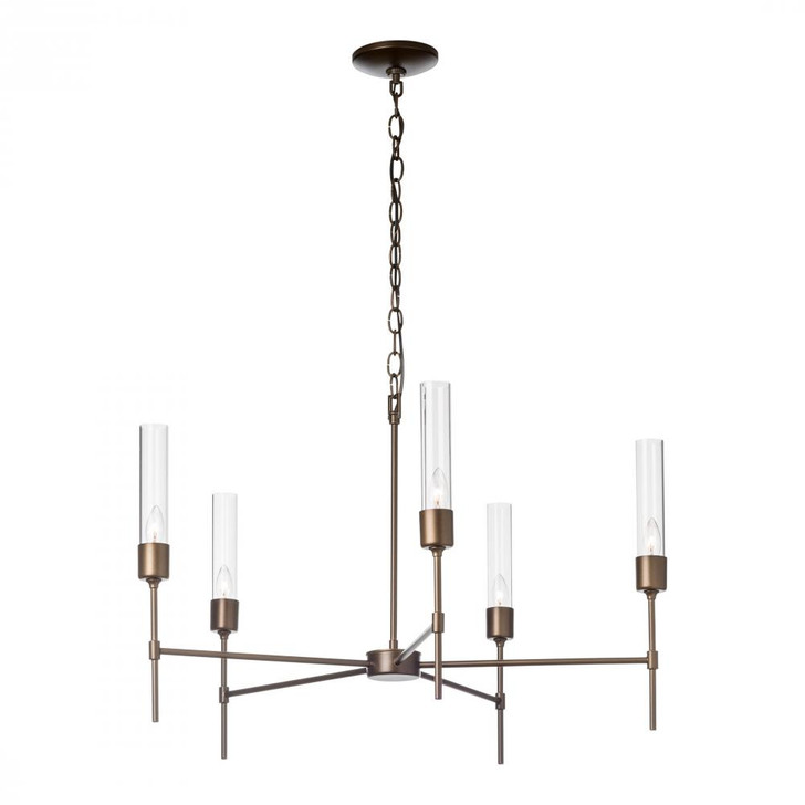 Vela Chandelier, 5-Light, Black, Frosted Glass, 30.3"W (105045-SKT-10-FD0611 4RY6N5)