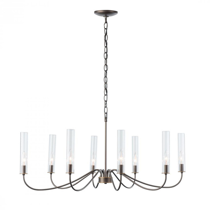 Grace Chandelier, 8-Light, Black, Brass Accent, Clear Glass, 23.7"W (105050-SKT-10-BR-ZM0611 4RY7JK)