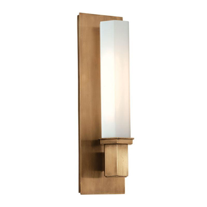 Walton Bathroom Wall Sconce, 1-Light, Aged Brass, 15"H (320-AGB 9PD63)