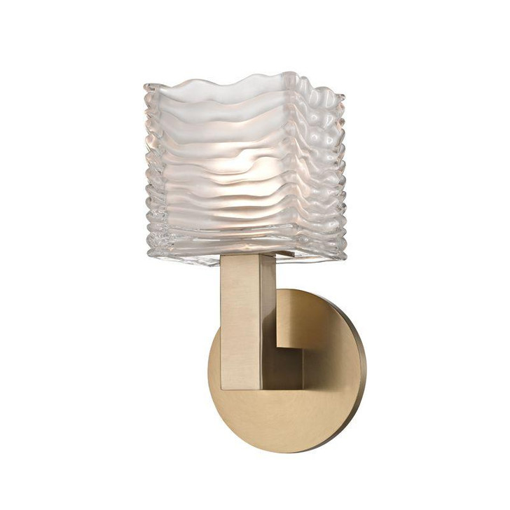 Sagamore Bathroom Wall Sconce, 1-Light, Aged Brass, 10"H (5441-AGB A2A23)