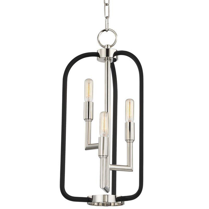 Angler Chandelier, 3-Light, Polished Nickel, 10"W (8313-PN A2C11)