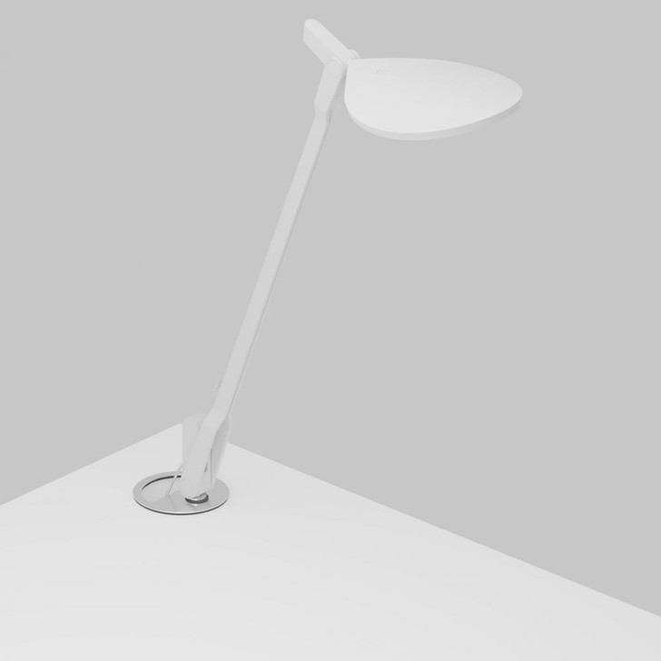 Splitty Desk Lamp, Grommet Mount, LED, Matte White, 17"H (SPY-W-MWT-USB-GRM 407UDNV)