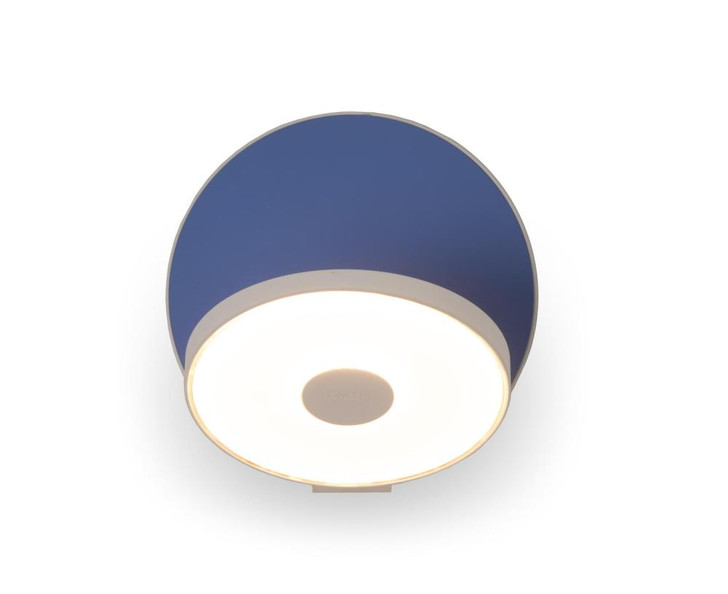 Gravy Wall Sconce, Plug In, LED, Matte White, Matte Blue Plate, 5"H (GRW-S-MWT-MBL-PI 407U9Q5)