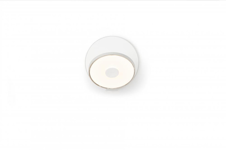 Gravy Wall Sconce, Plug In, LED, Silver, Matte White Plate, 5"H (GRW-S-SIL-MWT-PI 407UFMU)