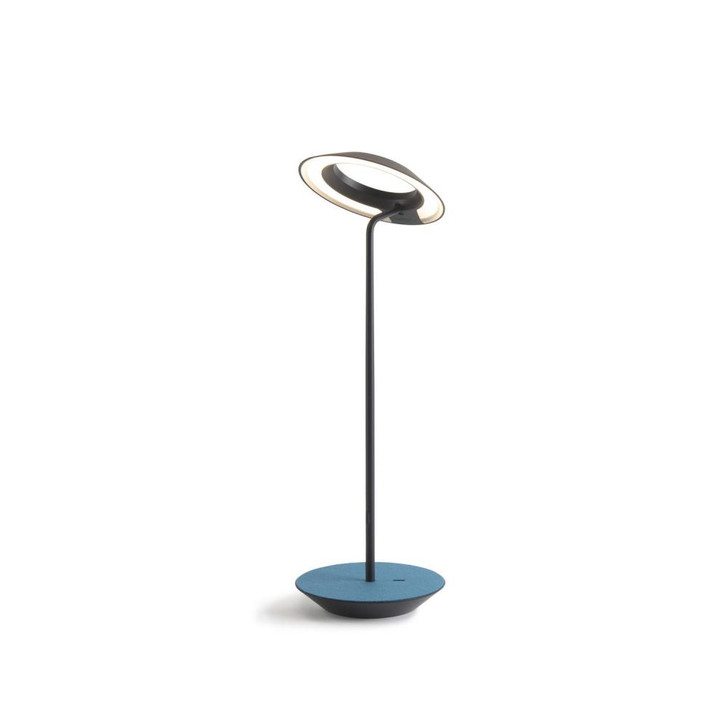 Royyo Desk Lamp, LED, Matte Black, Azure Felt Base, 17.5"H (RYO-SW-MTB-AZF-DSK 407UELQ)