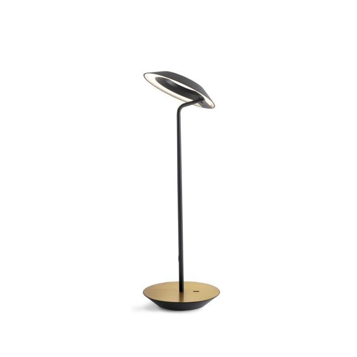Royyo Desk Lamp, LED, Matte Black, Brushed Brass Base, 17.5"H (RYO-SW-MTB-BRS-DSK 407UELM)