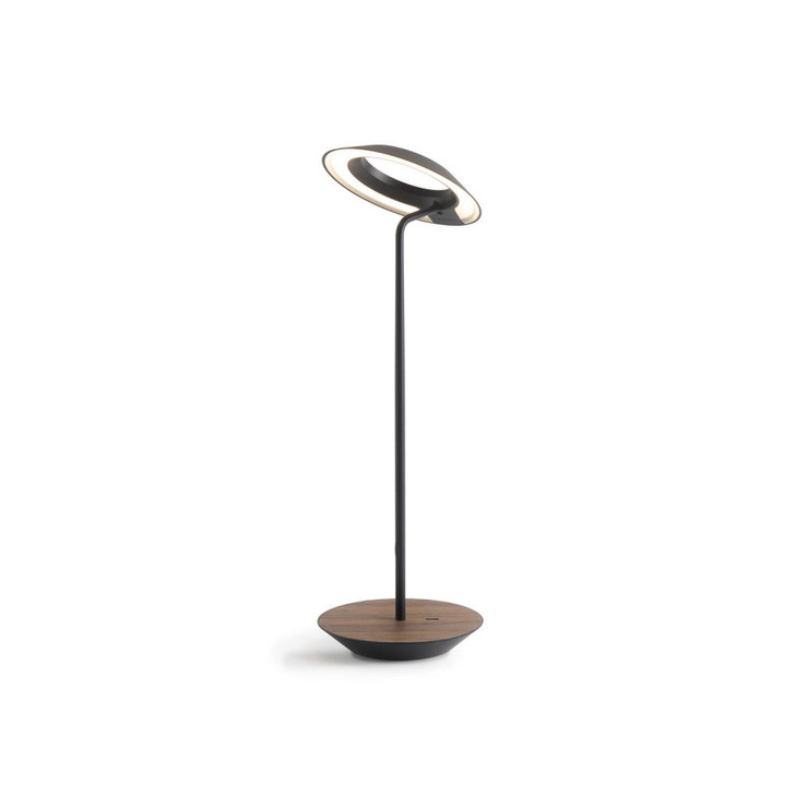 Royyo Desk Lamp, LED, Matte Black, Oiled Walnut Base, 17.5"H (RYO-SW-MTB-OWT-DSK 407UELL)