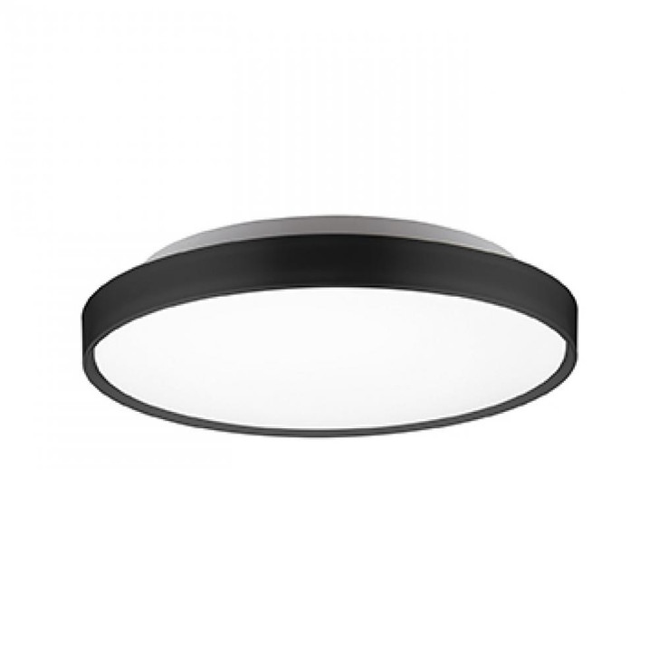 Brunswick Flush Mount, LED, Black, Frosted Acrylic Diffuser, 17.25"W (FM43518-BK 48MZW)