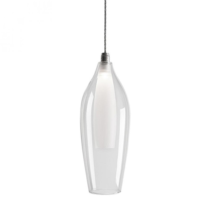 Victoria Mini Pendant, LED, Chrome, Clear Glass/Opal Glass Shade, 4"W (PD3004 42JPL)