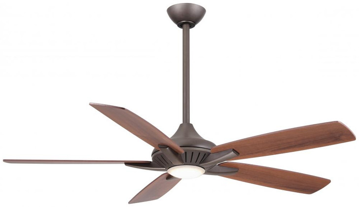 Dyno Ceiling Fan, 5-Blade, 1-Light, LED, Oil Rubbed Bronze, Medium Maple/Dark Walnut Blades, 52"W (F1000-ORB EHEL)