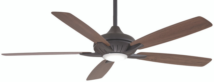 Dyno XL Ceiling Fan, 5-Blade, 1-Light, LED, Oil Rubbed Bronze, Medium Maple/Dark Walnut Blades, 60"W (F1001-ORB HJ37)