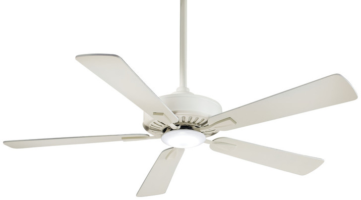 Contractor Plus Ceiling Fan, 5-Blade, 1-Light, LED, Bone White, Bone White Blades, 52"W (F556L-BWH EM8N)