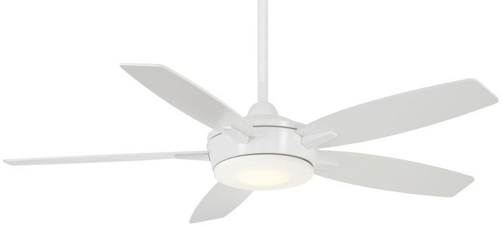 Espace Ceiling Fan, 5-Blade, 1-Light, LED, White, White Blades, 52"W (F690L-WH ER68)