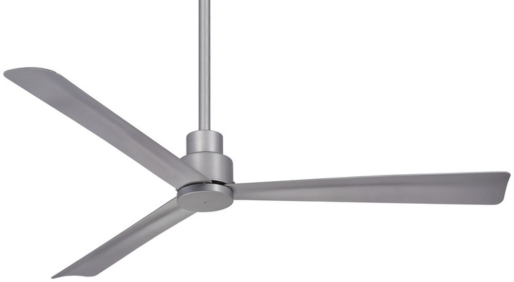 Simple Ceiling Fan Outdoor, 3-Blade, Silver, Silver Blades, 52"W (F787-SL EN76)