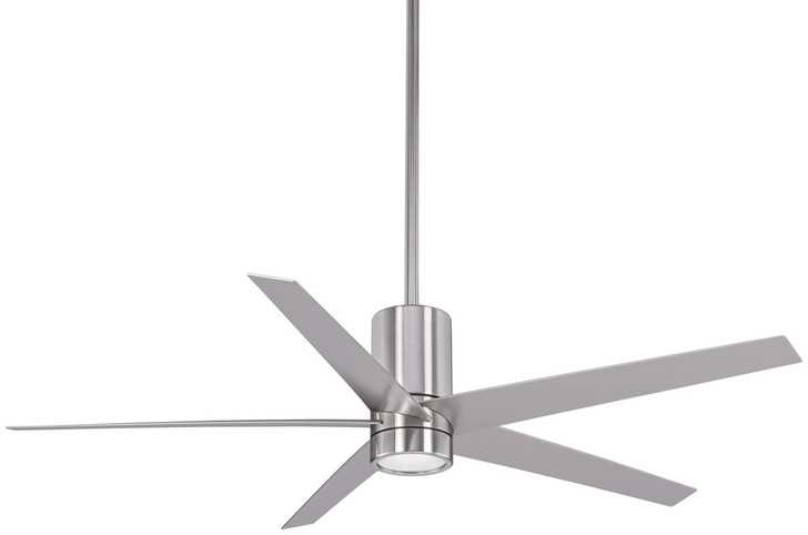 Symbio Ceiling Fan, 5-Blade, 1-Light, LED, Brushed Nickel, Silver Blades, 56"W (F828-BN ELAZ)