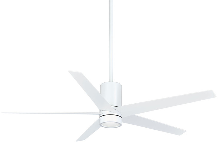Symbio Ceiling Fan, 5-Blade, 1-Light, LED, Flat White, Flat White Blades, 56"W (F828-WHF ELC3)