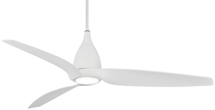 Tear Ceiling Fan, 3-Blade, 1-Light, LED, Flat White, Flat White Blades, 60"W (F831L-WHF ER6Q)
