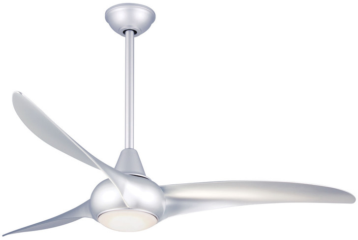 Light Wave Ceiling Fan, 3-Blade, 1-Light, LED, Silver, Silver Blades, 52"W (F844-SL EJC3)