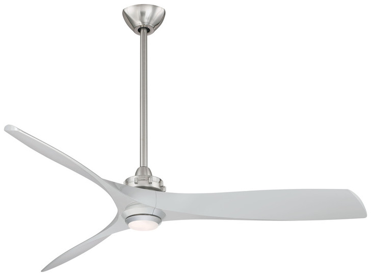 Aviation Ceiling Fan, 3-Blade, 1-Light, LED, Brushed Nickel, Silver Blades, 60"W (F853L-BN/SL EP6E)