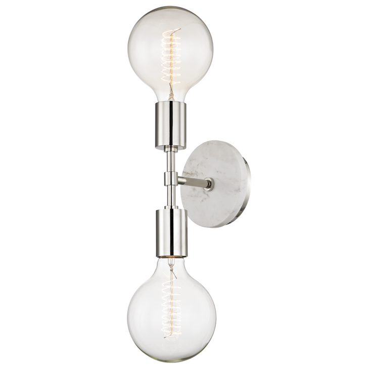 Chloe Wall Sconce, 2-Light, Polished Nickel, 20"H (H110102-PN 608Q9UF)