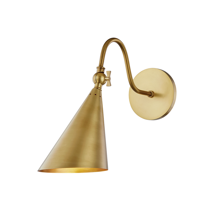 Lupe Wall Sconce, 1-Light, Antique Aged Brass, 12"H (H285101-AGB 608QHPK)